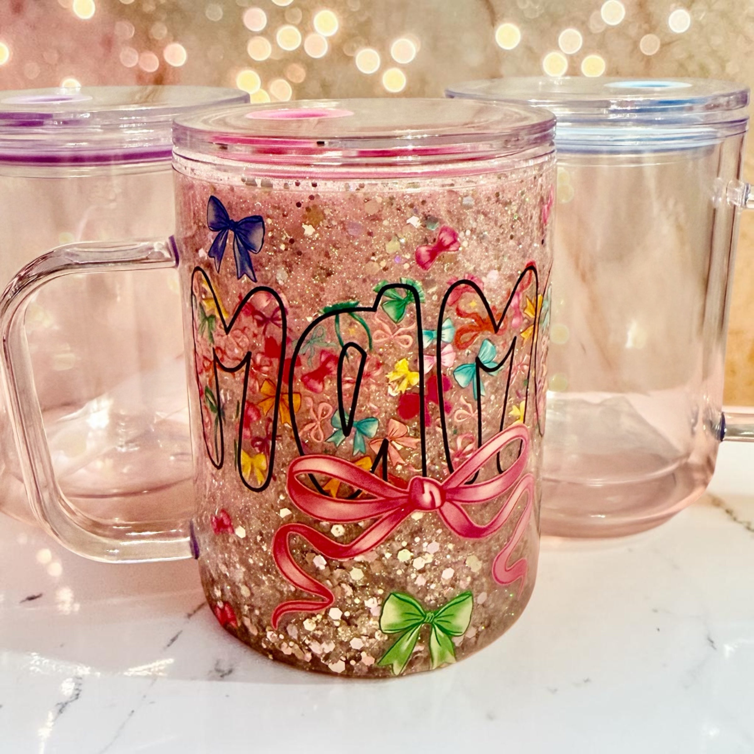 Colored Mug with Straw