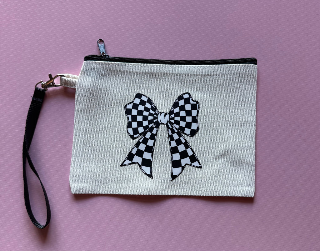 Printed Canvas Wristlet Bag