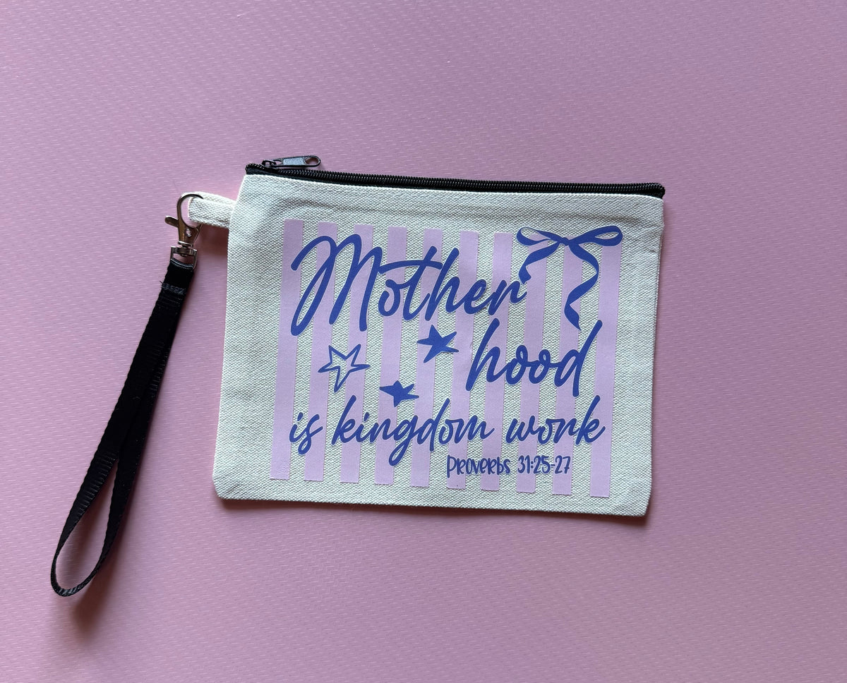 Printed Canvas Wristlet Bag