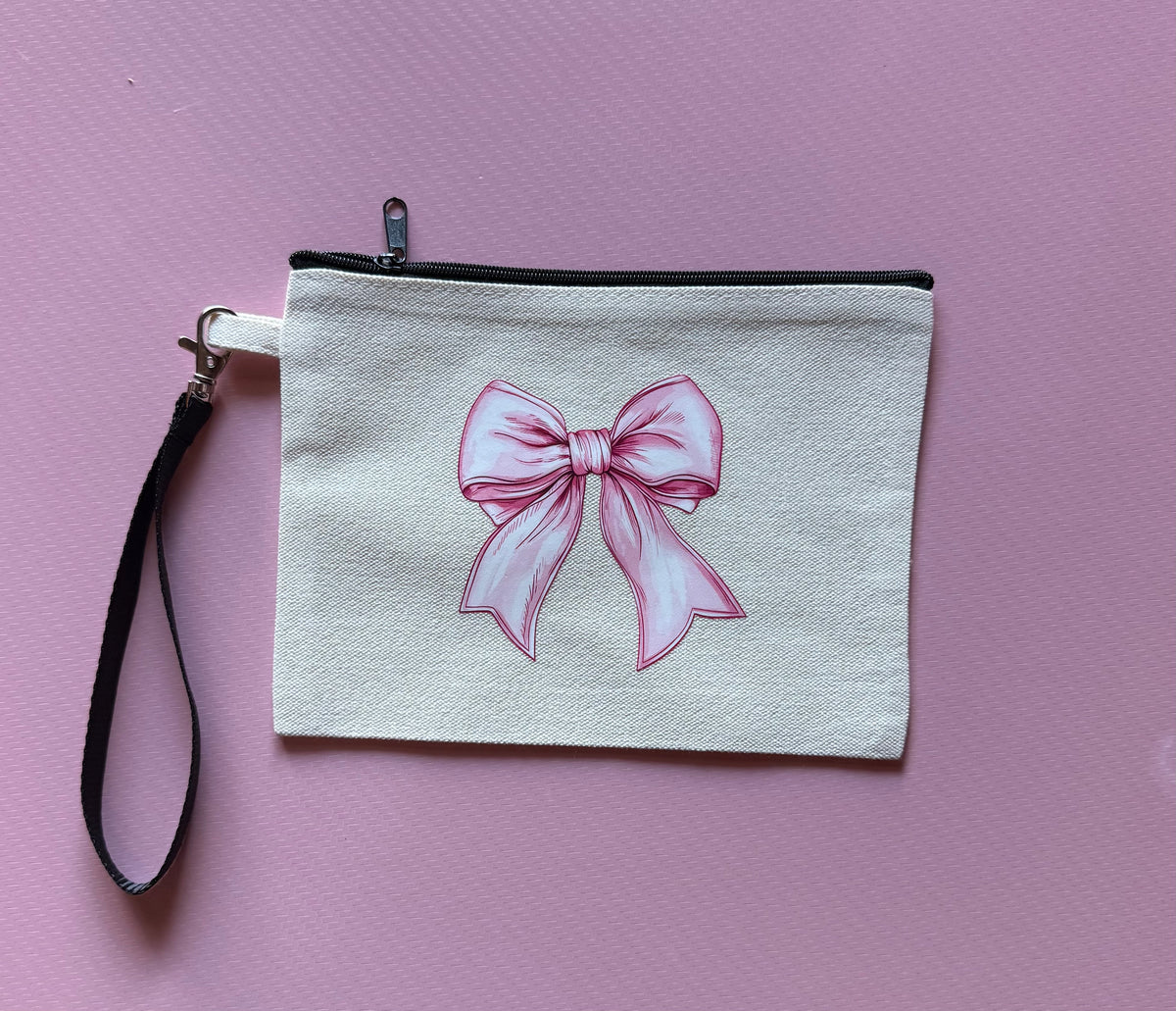 Printed Canvas Wristlet Bag