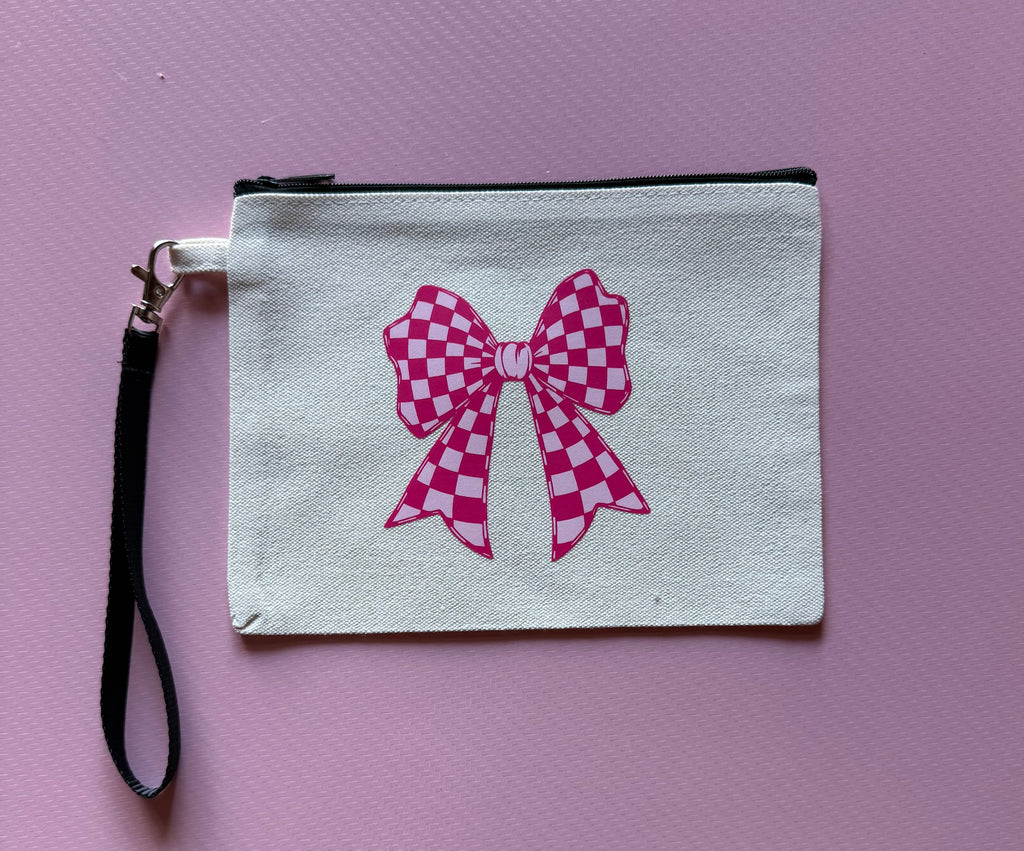 Printed Canvas Wristlet Bag