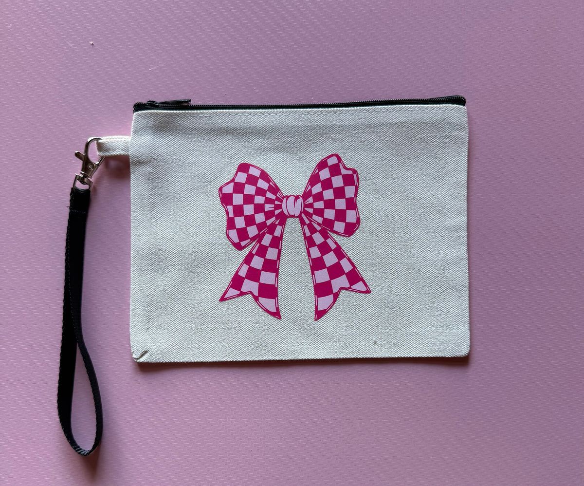 Printed Canvas Wristlet Bag