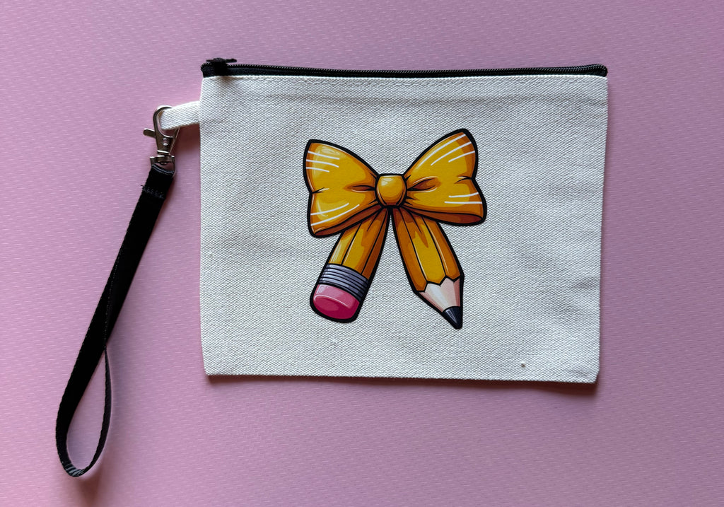 Printed Canvas Wristlet Bag